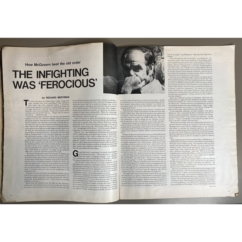 Life Magazine July 2 1972 Issue Vol 73 No 3 George McGovern In The Victory Suite - Picture 4 of 7